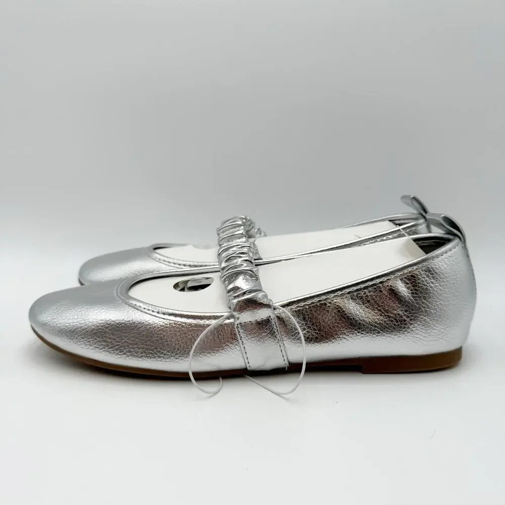 MIA Womens Uliana Ballet Flats Size 8.5 M EU 39 Silver Leather NWOB